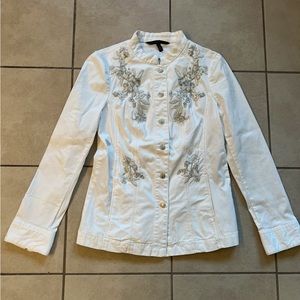NWT White House Black Market Embroidered Field Jacket